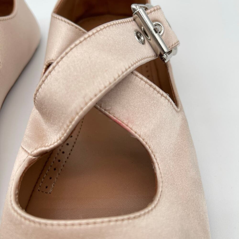 ALAIA | Criss Cross Satin Ballet Flat in Nude Baby Pink w/ Box 36 - Picture 12 of 16